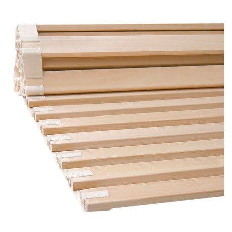 Rollrost aus Massivholz mit seitlichem Baumwollband